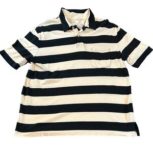 VTG Polo Ralph Lauren Men Striped Short Sleeve Polo Shirt Classic Fit Size Large
